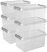 Sunware Comfort Line Opbergbox - 6L - Set van 6 - Transparant/Grijs