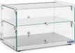 Royal Catering Vitrine à pâtisserie - 50 l - 2 niveaux - Acier inoxydable/Verre - Argent
