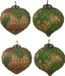 Clayre & Eef Kerstbal Set van 4 - Bruin Groen Glas - Kerstboomversiering