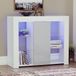Vida Designs Groot Azura 1 deur modern LED-dressoir in wit en grijs, RGB-verlichting (vervaging/stroboscoopopties inbegrepen), hoogglans