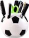 Dailygoods Porte-stylo Thème football Organiseur de bureau Rond Blanc et Noir