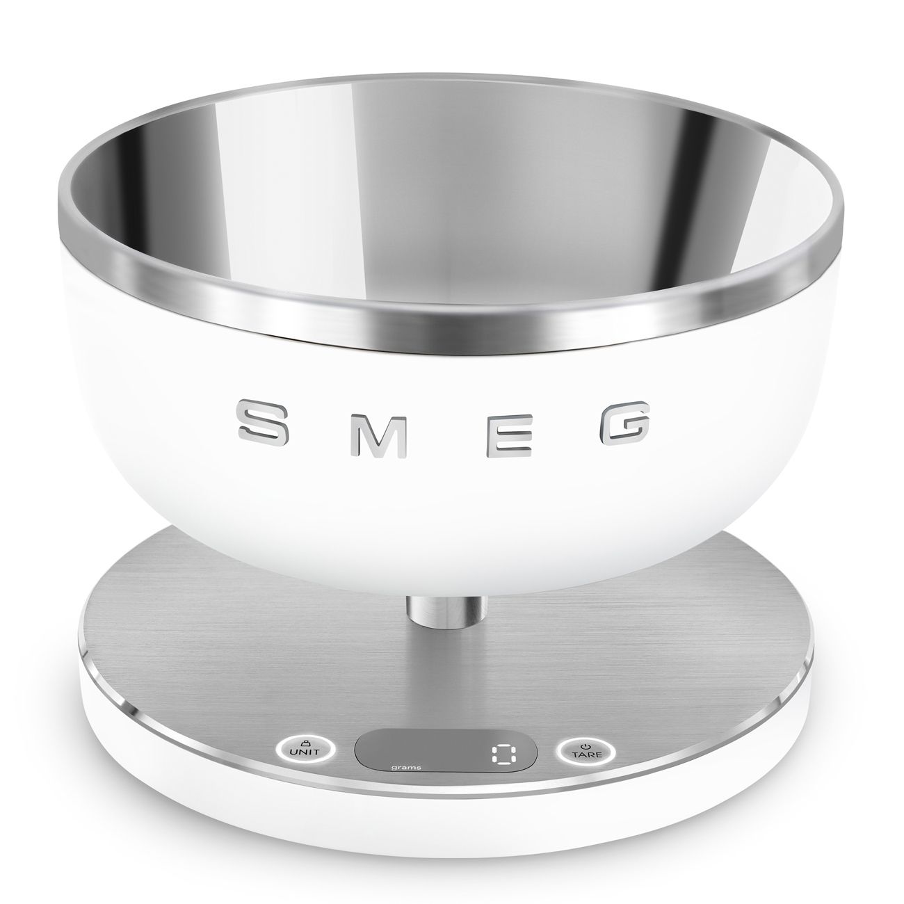 SMEG KSC01WHMWW Digitale Keukenweegschaal - Mat Wit - RVS - Met afneembare kom