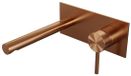 Brauer Copper Edition Inbouw Wastafelmengkraan met Rechte Uitloop en Afdekplaat Model A1 Koper Geborsteld PVD