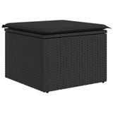 vidaXL 7-delige Loungeset met Kussens Poly Rattan Zwart