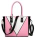 Sac à main femme - Sac cabas - Sac bandoulière et sac à main - Design en V - Bandoulière amovible - Similicuir (PU) - Forme carrée - Rose