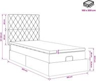 vidaXL Ottomaans Bed met Matras en LED Zwart 100 x 200 cm Fluweel