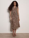 Apricot Midi-jurk met dierenprint
