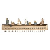 Rayher 46556000 Calendrier de l'Avent, MDF, bois, fixation murale, 1 pièce, 40 x 3,5 x 12 cm, à remplir avec des petits sacs, des cartes, réutilisable, période de l'Avent, Noël