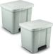 Plasticforte Pédalier - 2x - 2 compartiments - vert menthe - 35 litres