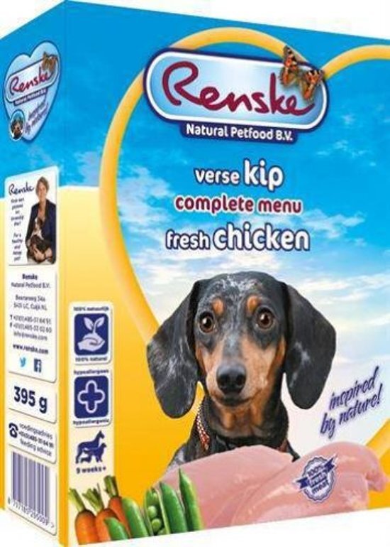 RENSKE Vers Vlees - Hondenvoer - Kip - 395 g