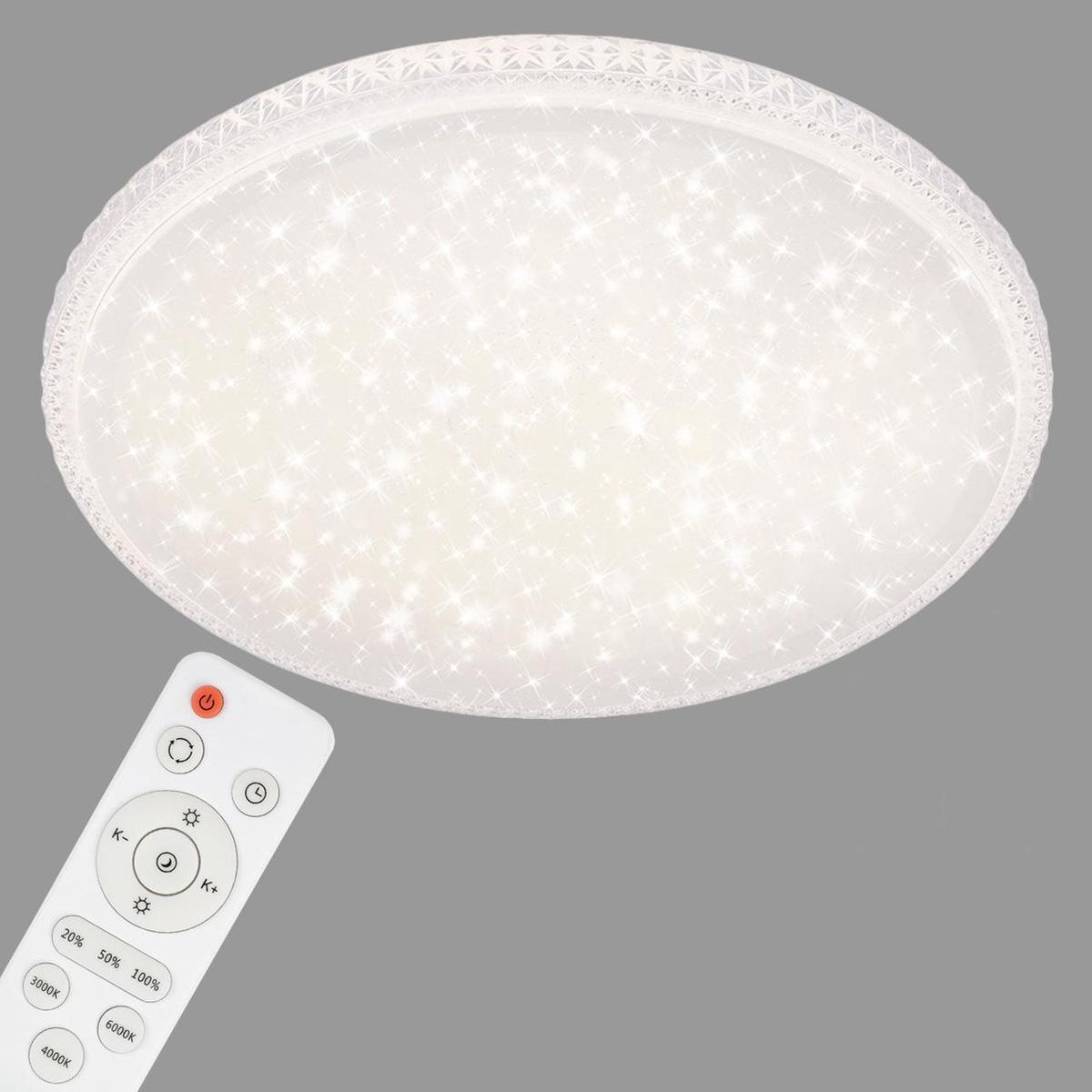 Briloner Leuchten STYLE Plafondlamp met sterrenhemel effect - 48W - Dimbaar - CCT - Ø595cm - Wit