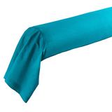 Douceur d'Interieur Pillowcase for Neck Roll, Plain, 57 Thread Count, with Bourdon Stitch, Color Outre Mer