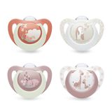 NUK First Choice Tétines jour et nuit | 0-6 mois | Sucettes orthodontiques phosphorescentes | Apaise 99% des bébés | Assorti | Lot de 4