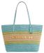 Coach Sac cabas en paille, modèle "City Tote", couleur bleu
