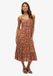 Superdry & Co Superdry Gelaagde midi-jurk met halve knoopsluiting - Dames - Jurken - Viscose - Mouwloos - V-hals - A-lijn - Paisley - Boho paisley brown