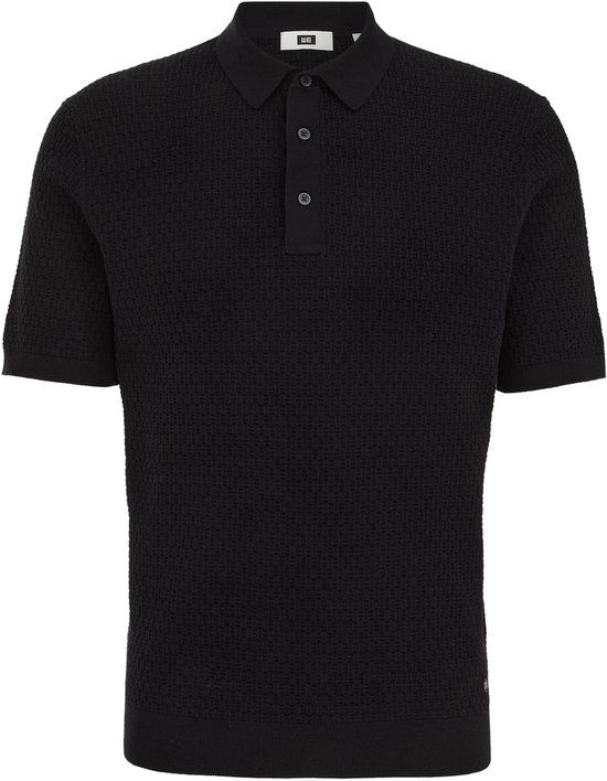 WE Fashion Heren regular fit polo met structuur