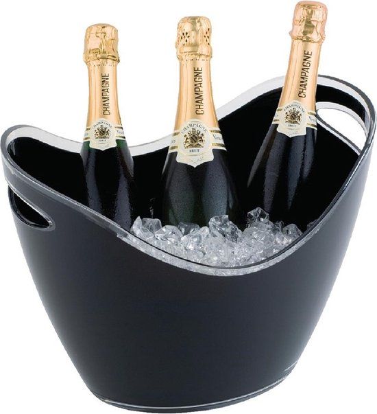 APS Champagne wijnkoeler 6 liter - Zwart - Acryl