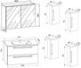 VCM set de 5 meubles de salle de bain avec lavabo, armoire à miroir et armoire colonne - Sonoma Eiken - 80 cm de large