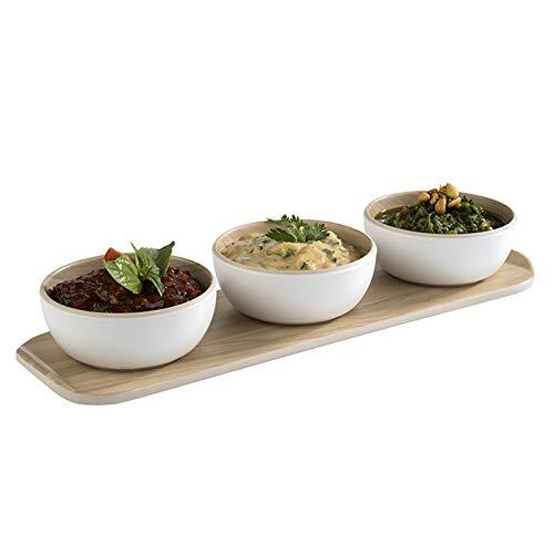 - Melamine Serveerplateau Met 3 Kommetjes