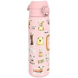 ION8 Lichtgewicht Stalen Waterfles, 600 ml/20 oz, Zonder Isolatie, Lekvrij, Makkelijk te Openen, Veilige Vergrendeling, Vaatwasserbestendig, Hygiënische Flipcover, Draaggreep, Duurzaam, Honden