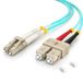 1aTTack.de 1x 3m OM3 LWL DX DUPLEX patchkabel LC/UPC - SC/UPC MM MULTIMODE - 50/125 µm LSZH aqua