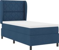 vidaXL Boxspring bed met hoofdeinde Blauw 90 x 200 cm Stof