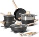 JUST PERFECTO HOUSEHOLD APPLIANCES 15-Delige Pannenset - Zwart - PFAS-vrij - Inductie Geschikt