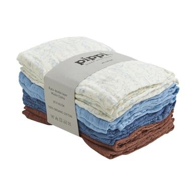 pippi Washandjes 8-Pack Lucht Blauw