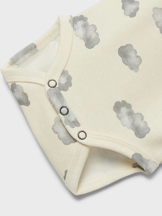 NAME IT - NBNLAYO KIM LS SLIM BODY LIL NOOS - Baby - Bodies - Wit - Print - Katoen/Lyocell/Elastaan