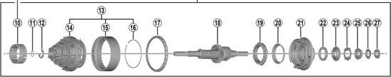 Shimano Nexus 8 Versnellingsbak Remnaaf SG-C6001-8C (184 mm as)