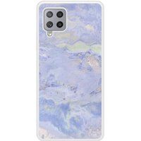 Samsung Galaxy A42 Marbre bleu Verstevigd hoesje met sublimatie bedrukking