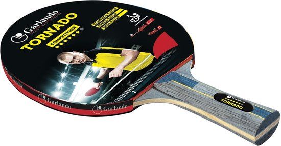 Garlando Tornado 6 Star Tafeltennis Bat - ITTF Approved - Zwart/Eiken