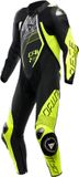 Dainese Audax D-Zip Perforated Zwart Fluo Geel Wit 1-Delig Motorpak - Racepak