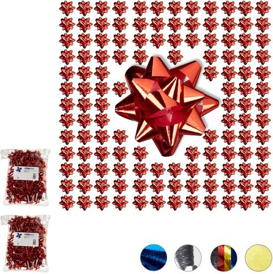 Merkloos Relaxdays 300x Cadeaustrik - Rood - Decoratie Strikken