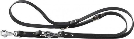 Ferplast Natural GA Lijn Zwart - Verstelbare Lederen Hondenriem - Zwart - 18mm x l 120-200cm