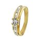 Lucardi Dames Ring met zirkonia - Ring - Cadeau - 14 Karaat Goud - Geelgoud