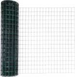 vidaXL Euro-hek met palen 10 x 1,4 m PVC-coated staal groen mesh