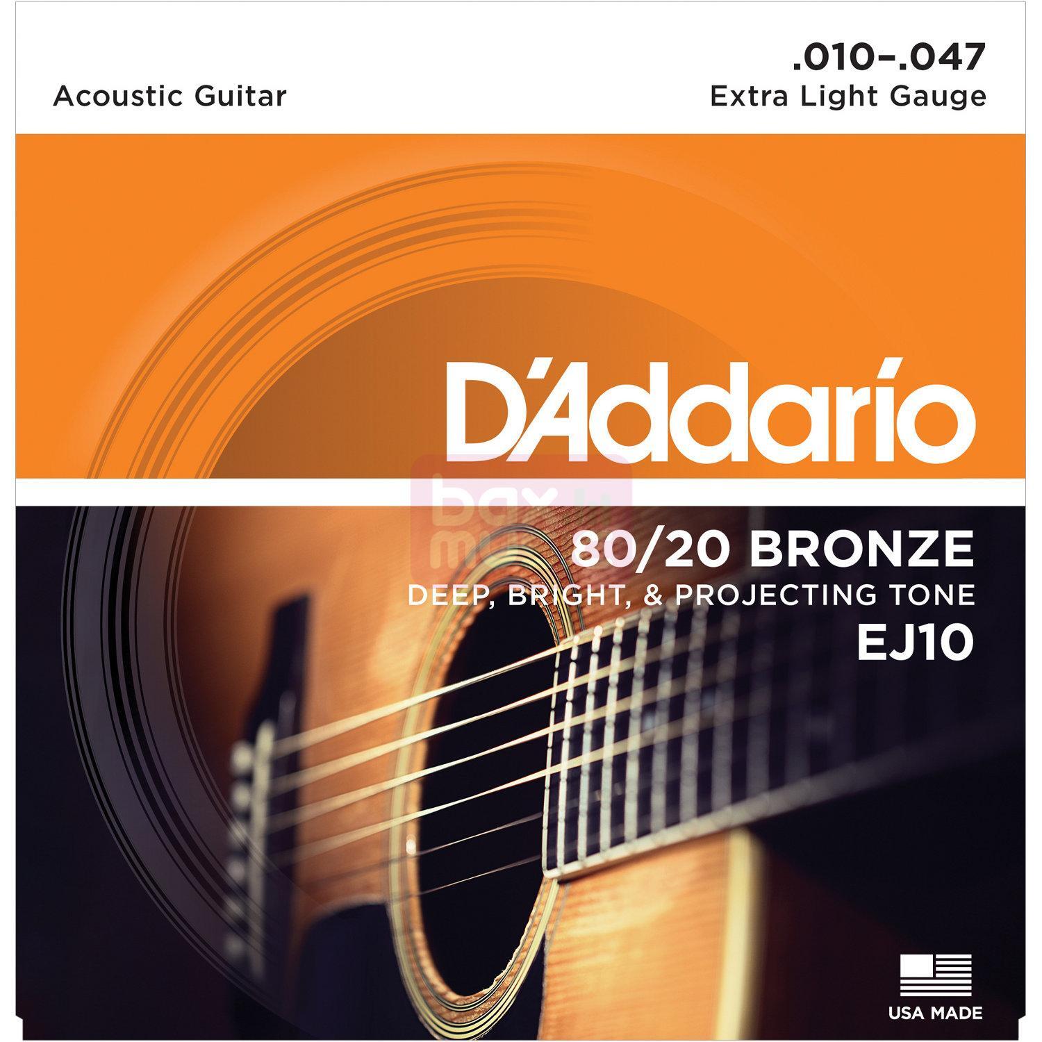 D'ADDARIO Daddario EJ10 snarenset voor akoestische western gitaar