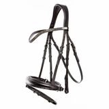 Kavalkade Victoria Hoofdstel Pony Zwart Leer/Rubber Trens