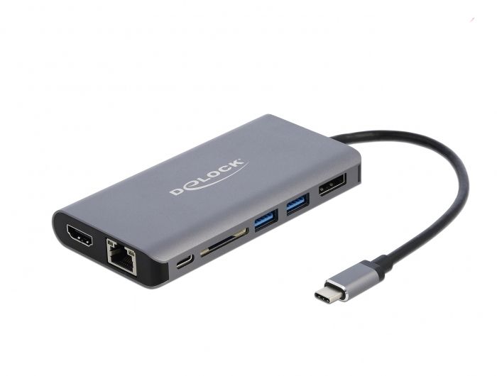 DeLOCK 87683 - Notebook Dock & Poortreplicator - Grijs