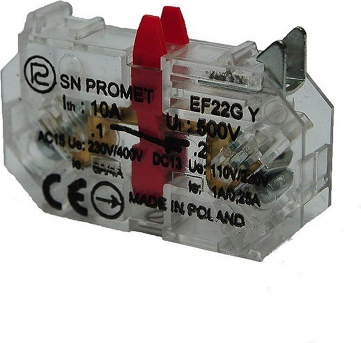 ABC-LED NC contactelement - 22mm - Voor noodstop schakelaars