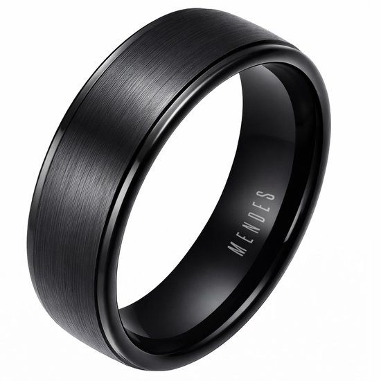 Mendes Lookinggoodtoday Herenring Wolfraam Zwart 8mm-18mm