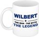 Bellatio Decorations Shoppartners Bv Naam cadeau Wilbert - The man, The myth the legend koffie mok / beker 300 ml - Donkerblauw Keramiek