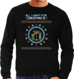 Bellatio Decorations Foute Kersttrui/sweater voor heren - All I want is - cocktails - zwart M