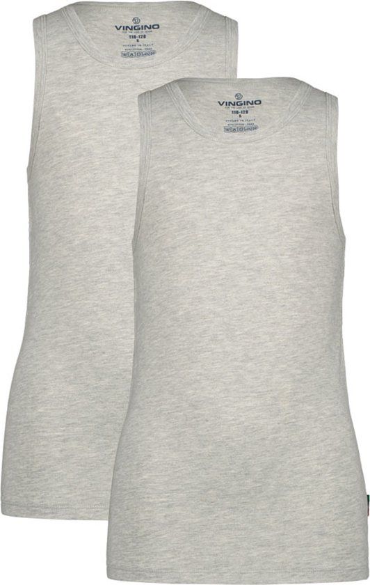 Vingino BOYS TANK (2-PACK) - Grey Melee - Maat 110/116