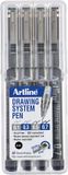 Merkloos Fineliner Drawing System etui van 4 stuks: 01 - 03 - 05 en 07 mm