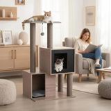 Merkloos Moderne kattenboom met sisal-krabpalen en afneembare kussens
