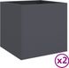 vidaXL Plantenbakken 2 st 42x40x39 cm staal antracietkleurig