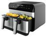 Airfryer numérique - 9 litres - 2800 W - Double panier de 4,5 litres - Inox