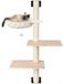 Poteau griffoir chat fixation murale - 104 cm - Hamac - 2 plateformes - Marches en bois massif